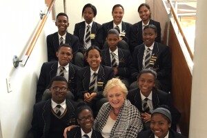 Christel and students from South Africa.jpg