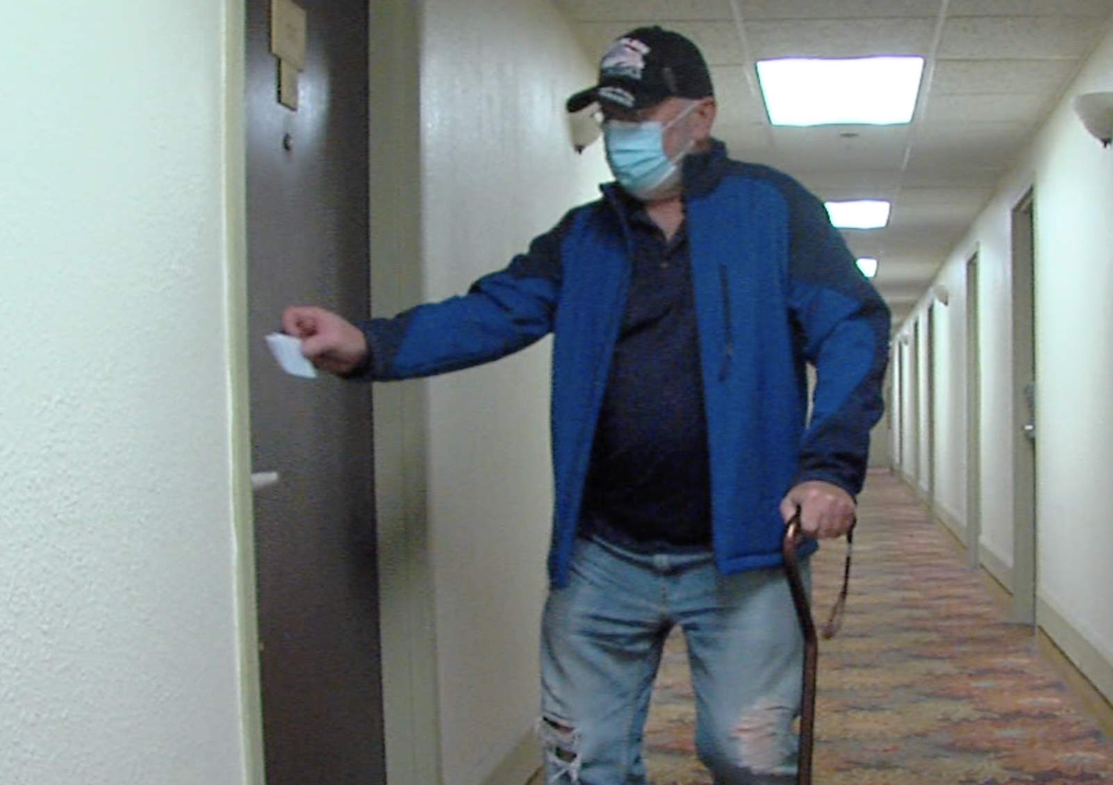 Neighbors raised money through a GoFundMe campaign to help put Harry Watson into a hotel room.