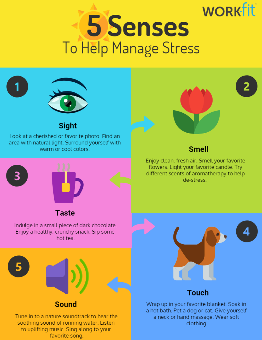 Using the 5 senses to fight stress is something you can do every day