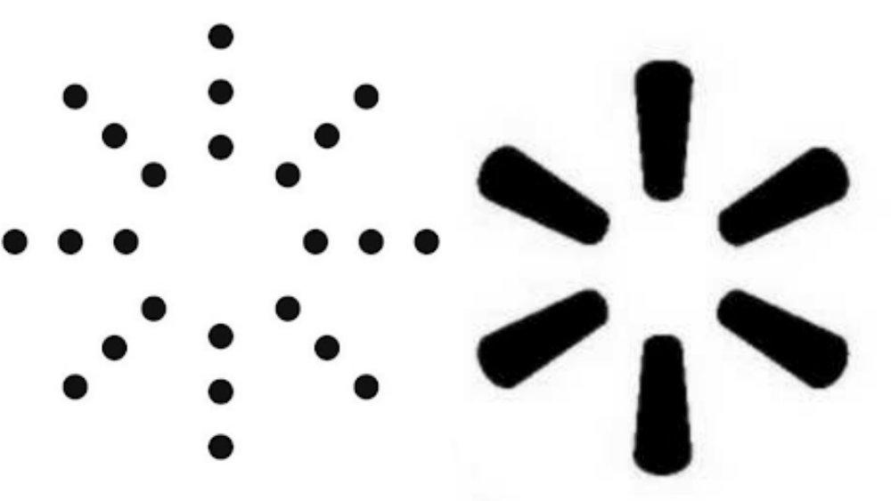 Yeezy's logo (left) vs. Walmart's logo (right)