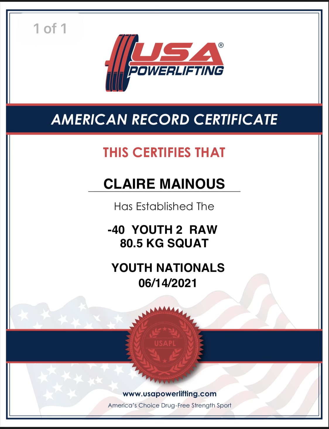 Claire Mainous record