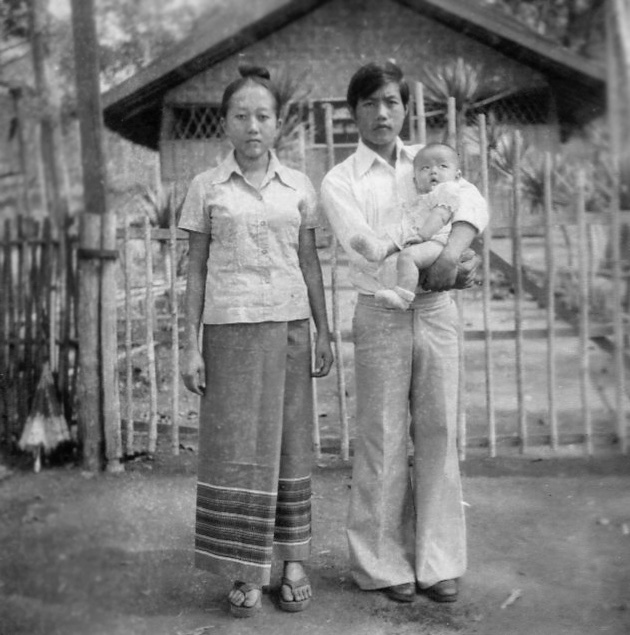 Annie Vang and her parents in Vietnam