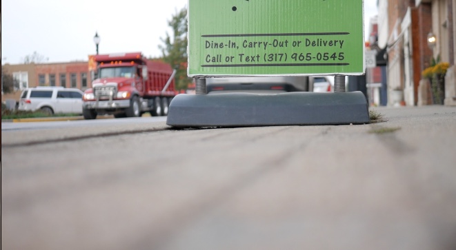 Waffle Witch sits on Morgan Street, which is flooded with truck traffic from I-69 project 