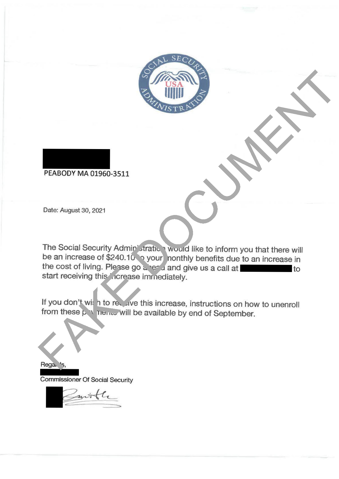 Fake Social Security letters showing up in mailboxes
