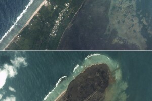 Tonga, before and after eruption
