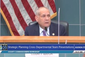 Palm Beach County Mayor Robert Weinroth speaks about rising housing costs, Jan. 25, 2022