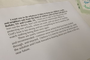 Note from church