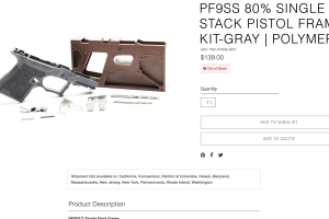 Polymer 80% SINGLE STACK PISTOL FRAME KIT