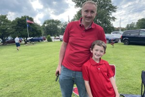 Cara's husband and son