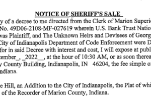 Notice of Sheriff's Sale