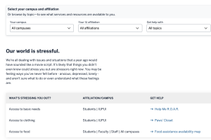 Example of getting help via IU's mental health resources