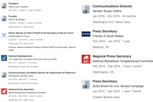 Résumé screenshots of Alleigh Marré