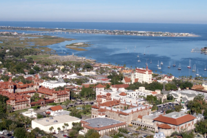 Aerial Drone Shot of Saint Augustine, Florida
