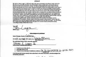 Steve Logan fored letter affidavit.JPG