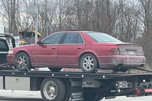 Photo of vehicle pulled over during traffic stop in Lawrence County that led to two officers being shot.
