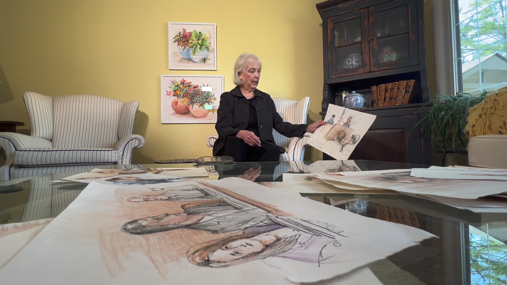 Tina Hansford shows sketch