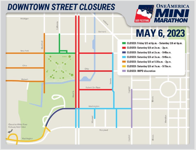 Downtown Road Closures during Mini Marathon