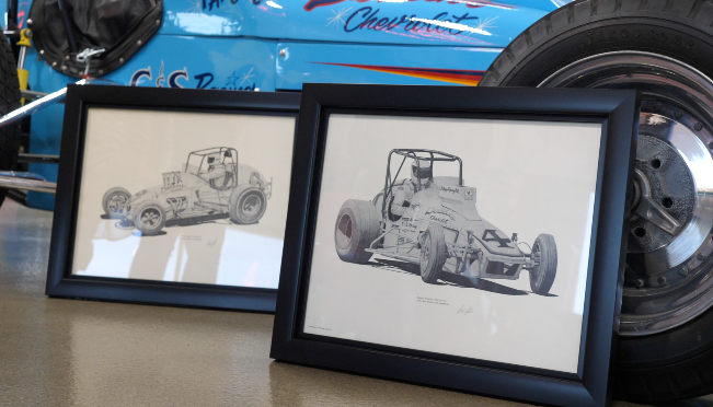 Two race cars built by Steve Stapp