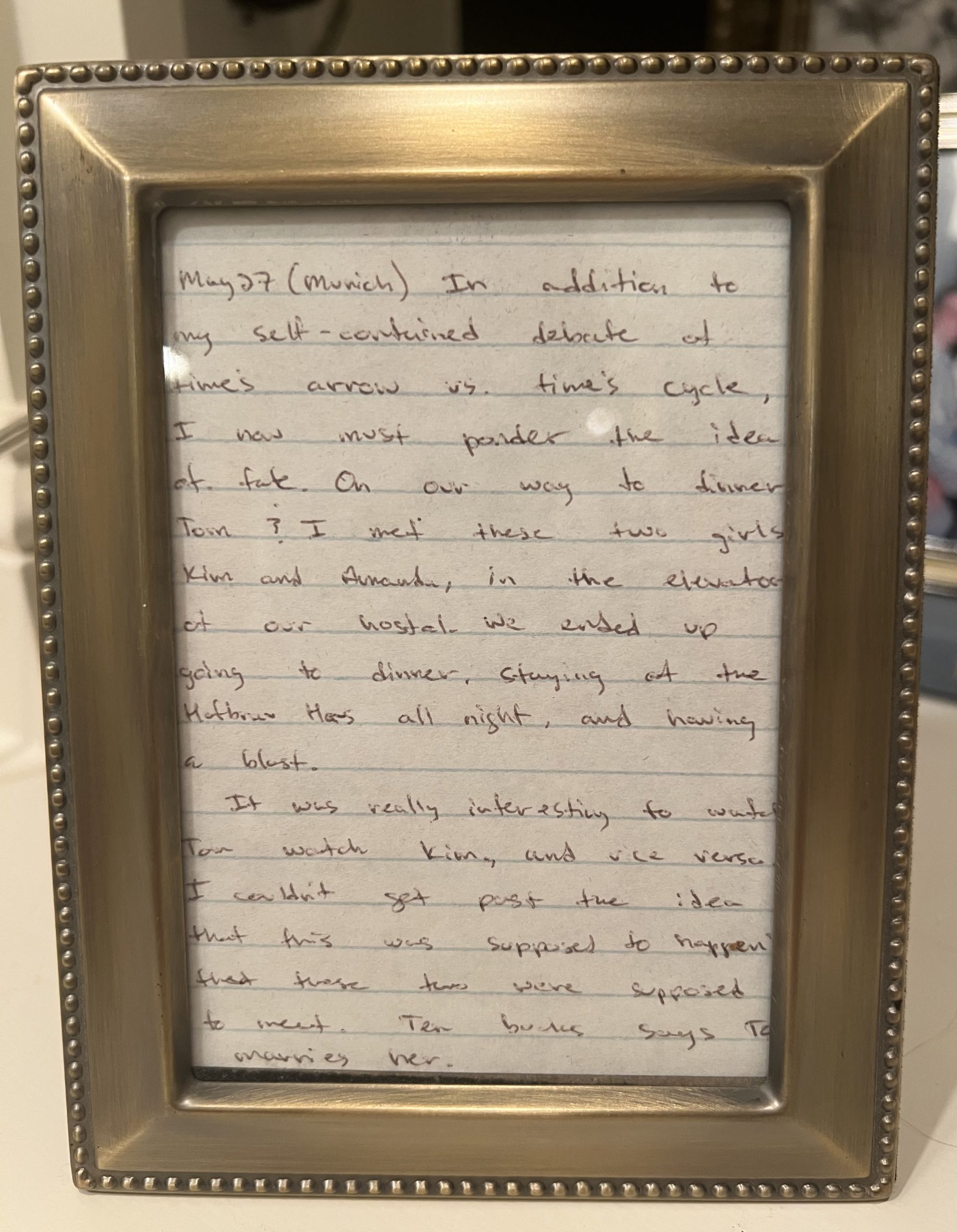 Excerpt from John's travel journal