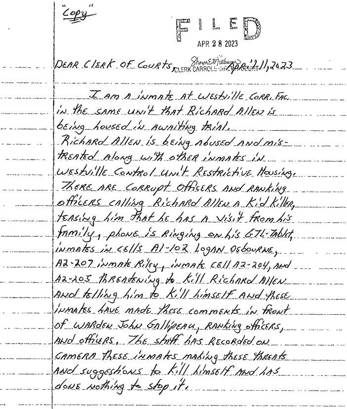 Inmate Letter