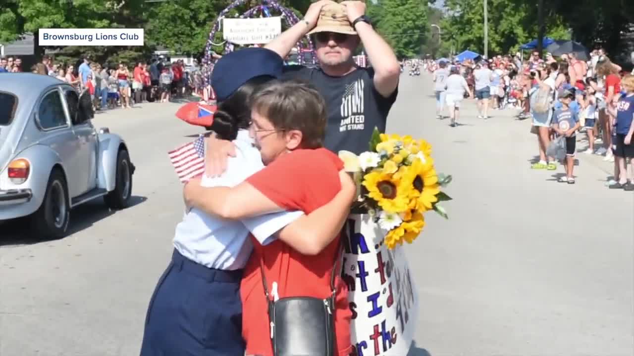 Airman Parade Surprise Brownsburg