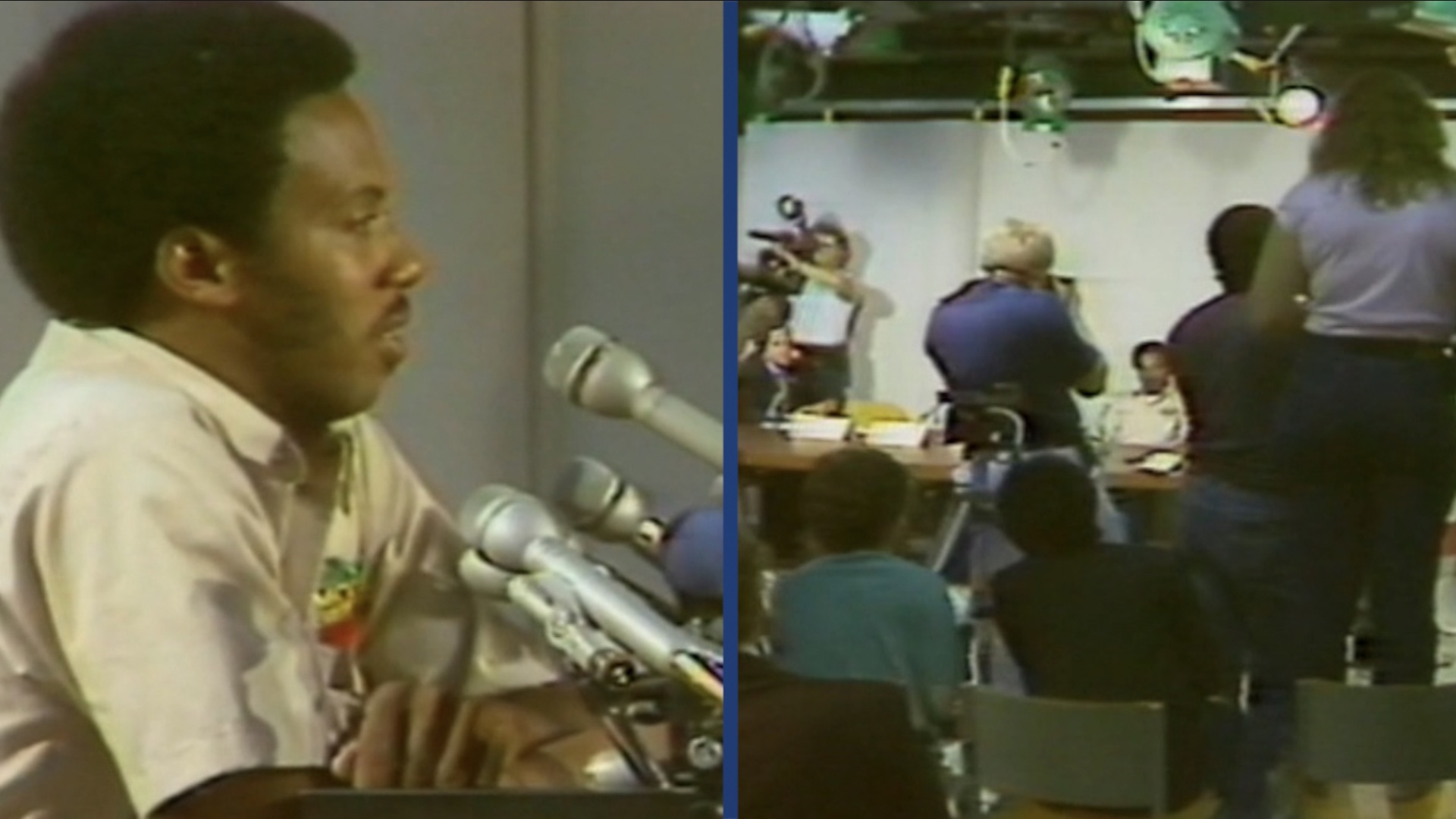 Sidney Gaither addresses media