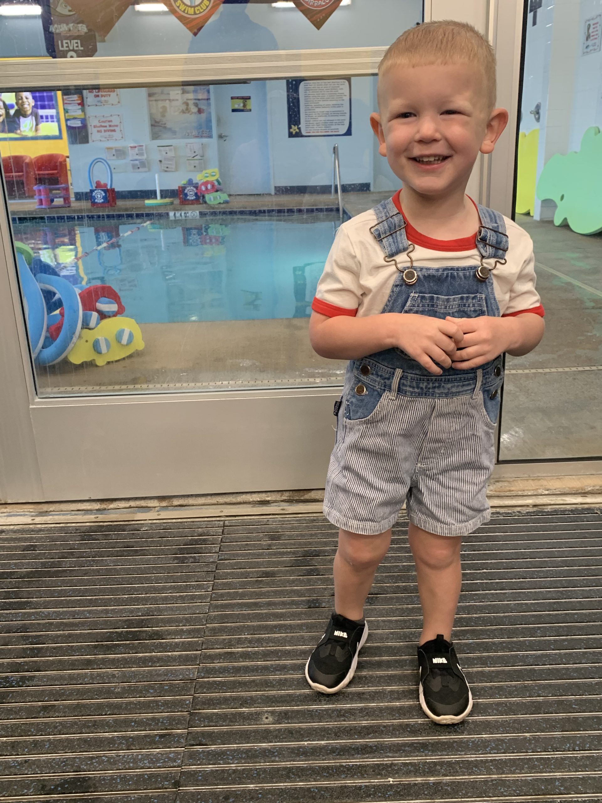 Carson at swim lessons