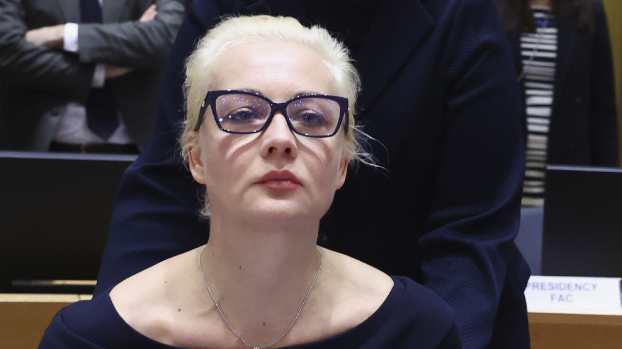 Yulia Navalnaya, wife of Russian opposition leader Alexei Navalny, is shown.