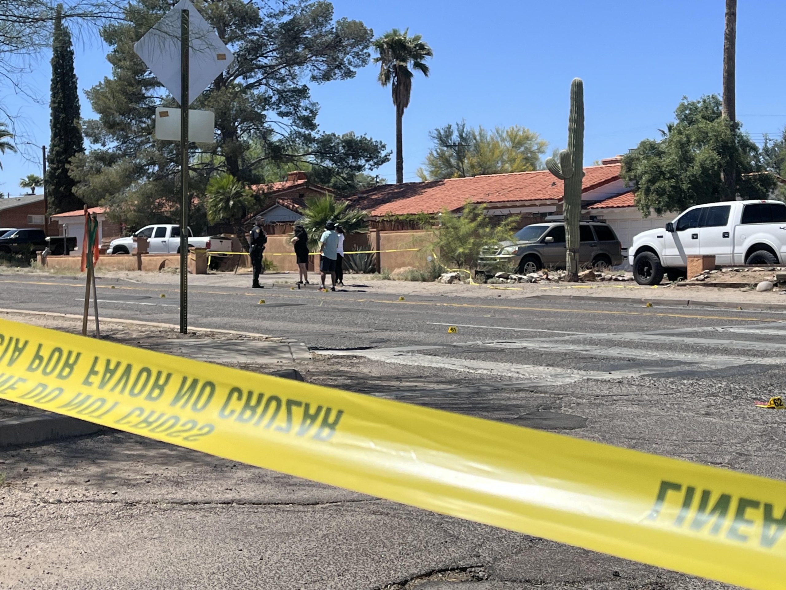 Crime tape at scene of University of Arizona house party shooting