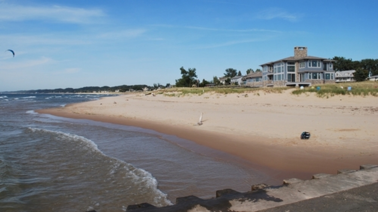 File photo shows the shore of Lake Michigan.