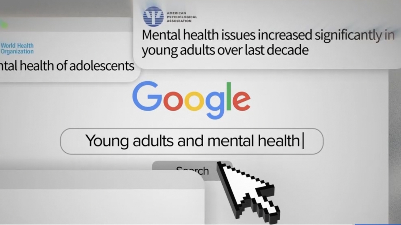 Google search of "young adults and mental health."