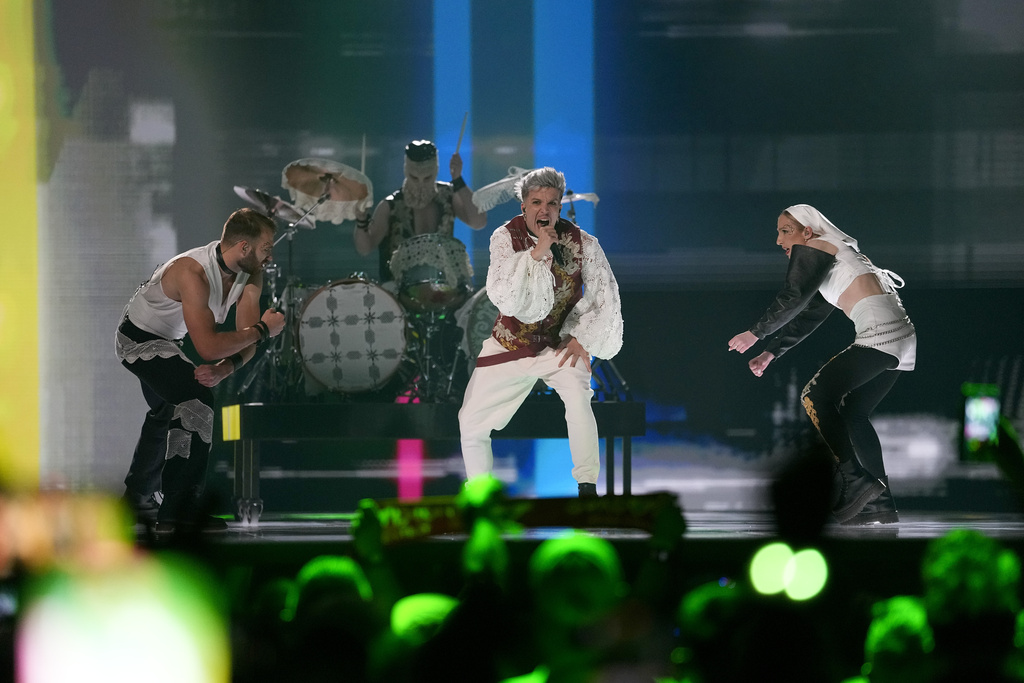 Baby Lasagna of Croatia performs the song Rim Tim Tagi Dim during the first semi-final at the Eurovision Song Contest.