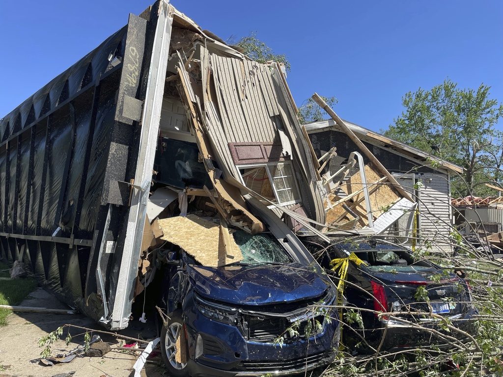 Tornado damage in Michigan on Wednesday, May 8