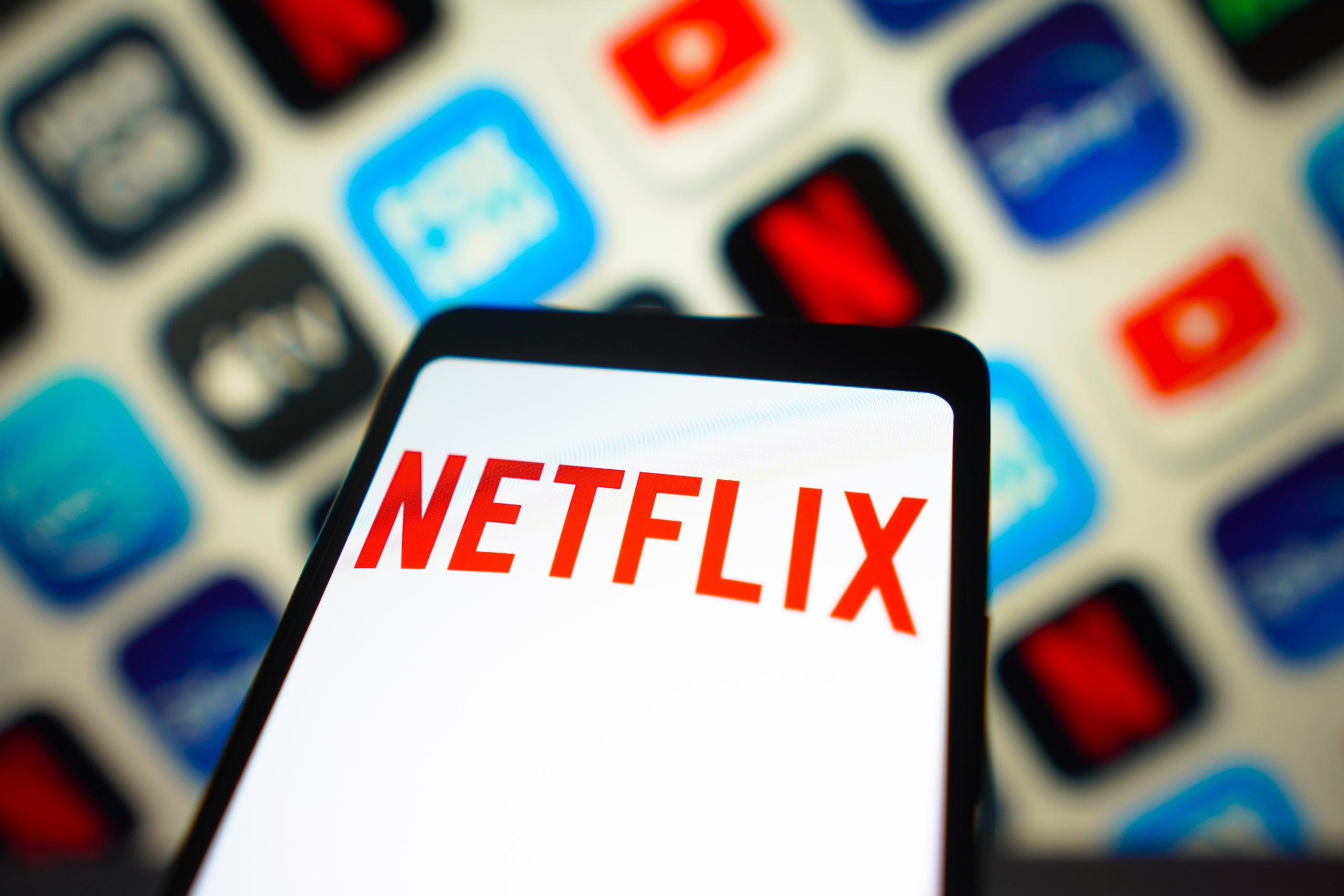 The Netflix logo displayed on a mobile device.