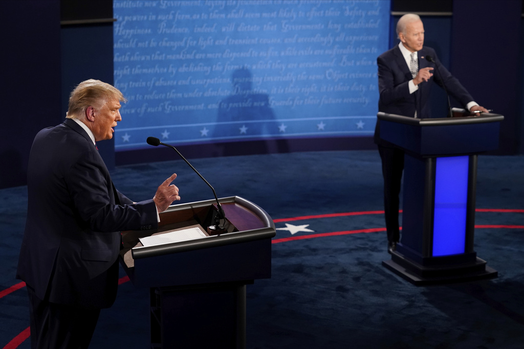 Trump and Biden at 2020 debate.