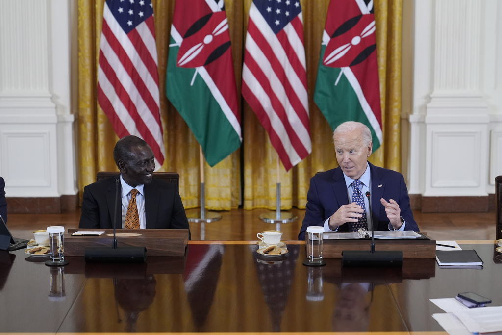 Kenya's William Ruto sits with President Joe Biden at the White House
