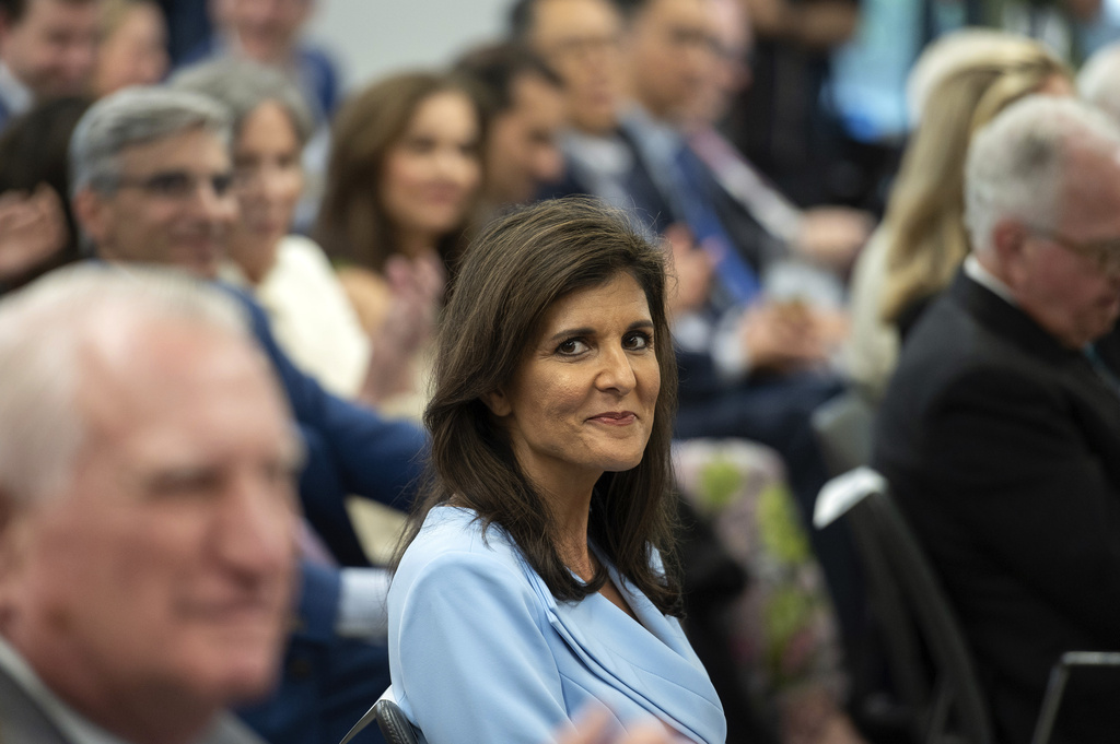 Former U.N. Ambassador Nikki Haley speaks at the Hudson Institute in Washington