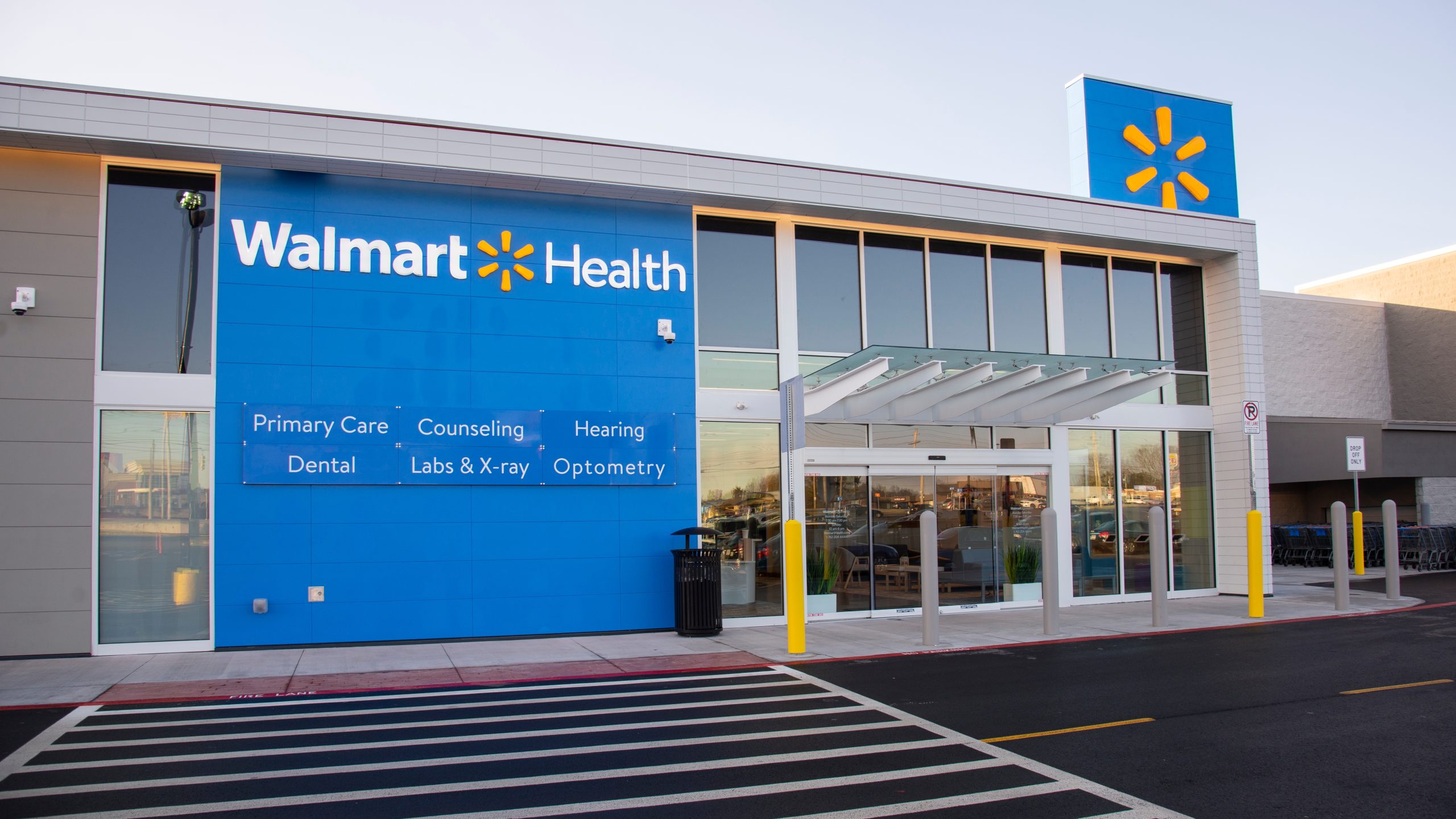 The exterior of a Walmart Health center.
