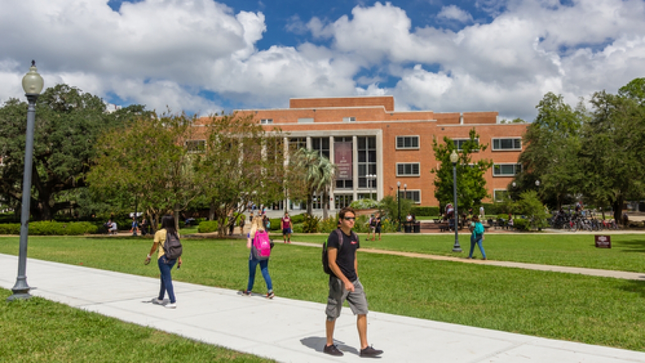 File photo of students walking on the Florida State University campus.