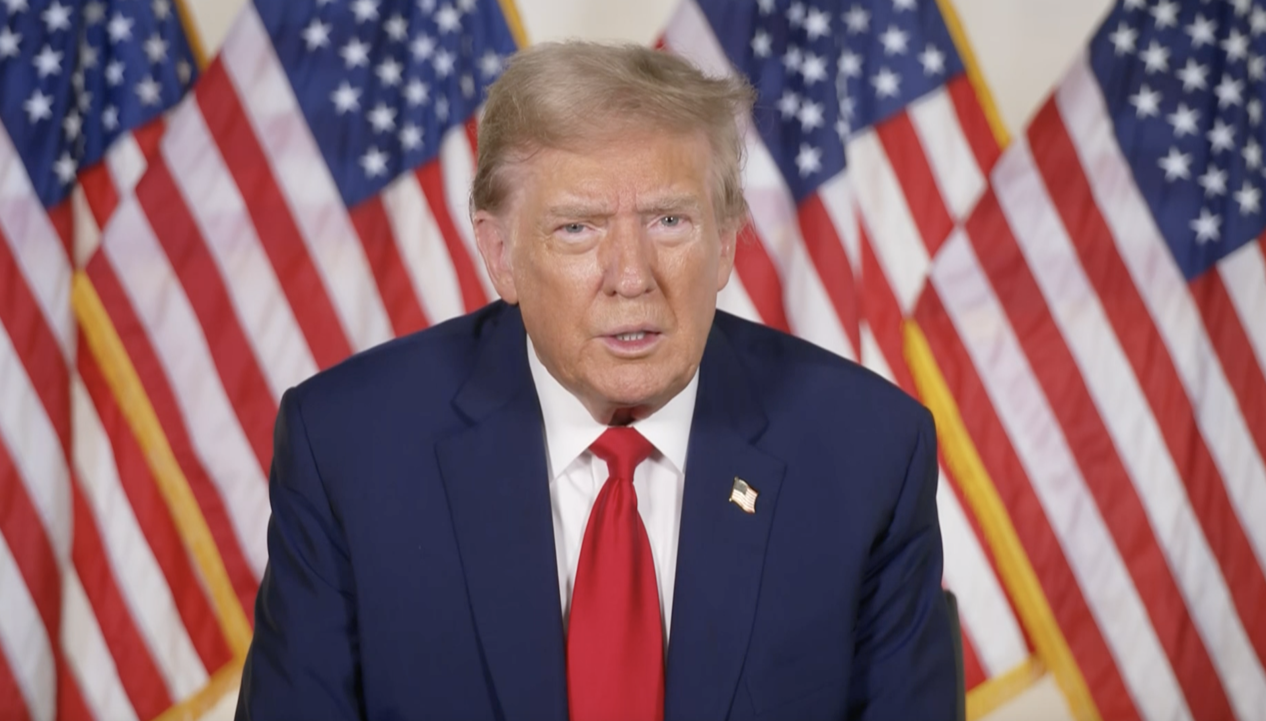 Former President Donald Trump sits for an interview.