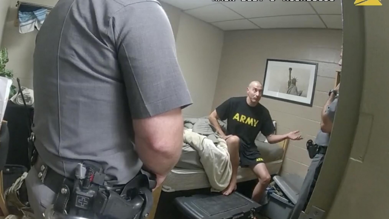 Body camera footage of police with Maine mass shooter Robert Card.