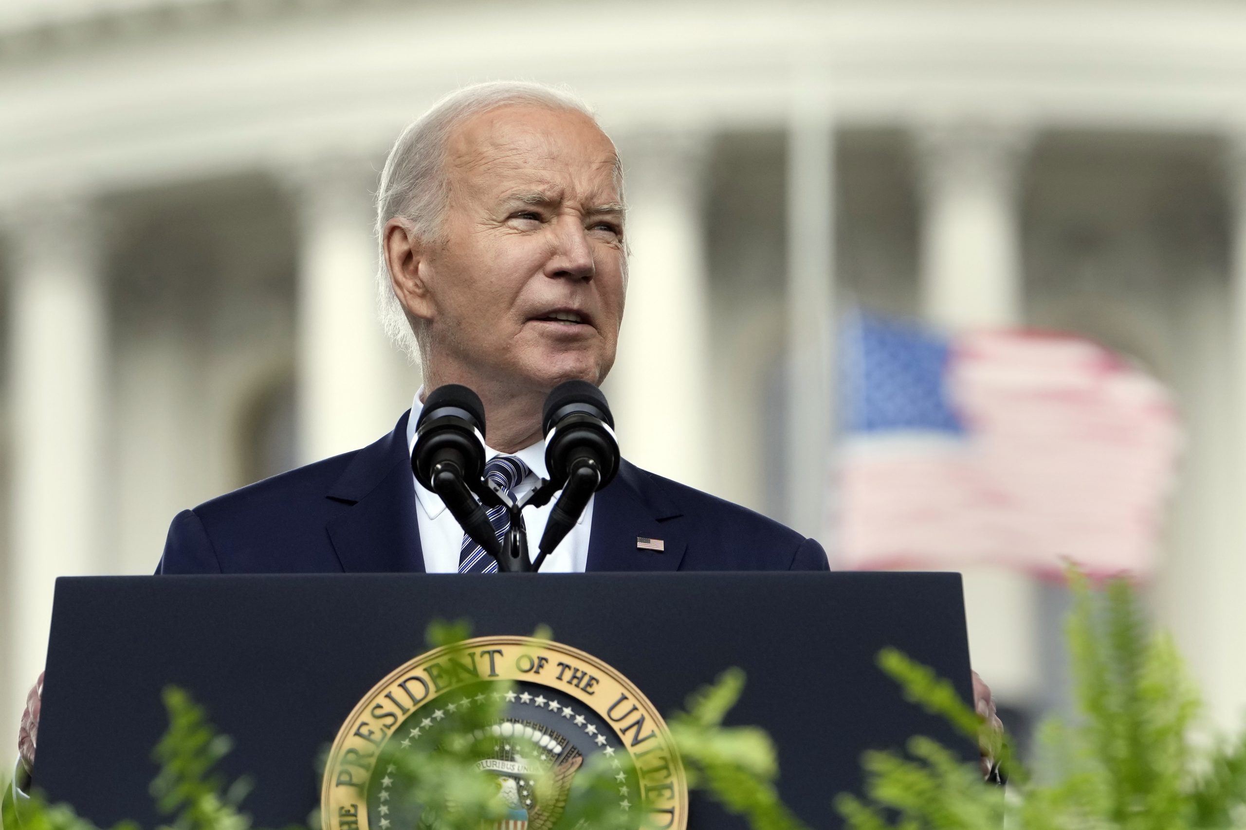 President Joe Biden speaks at a memorial service