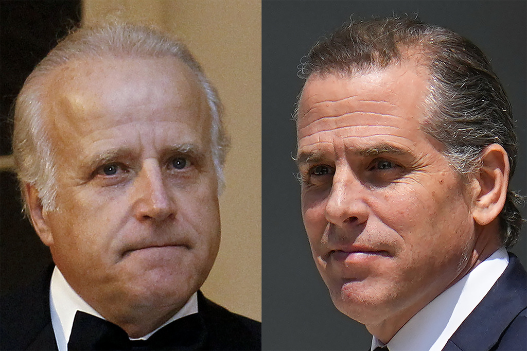 James Biden, President Joe Biden's brother, is shown on the left, and Hunter Biden, President Joe Biden's son, is shown on the right.