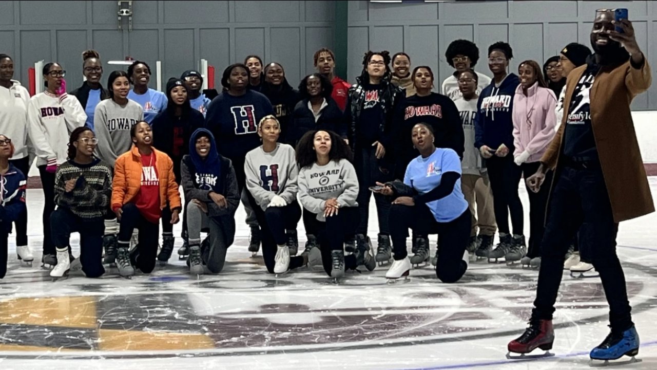 Howard University's figure skating team