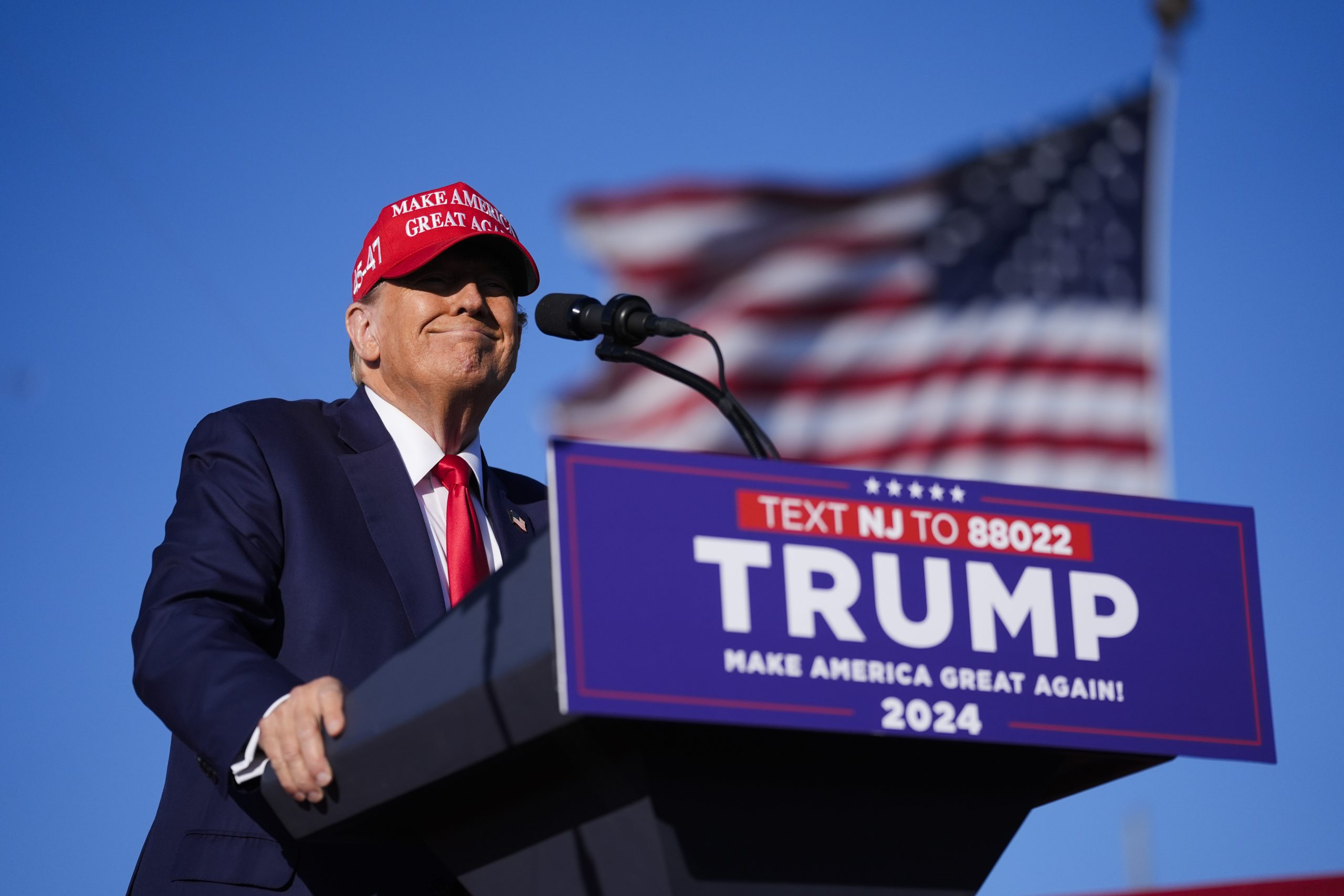 Former President Donald Trump speaks at a campaign rally.