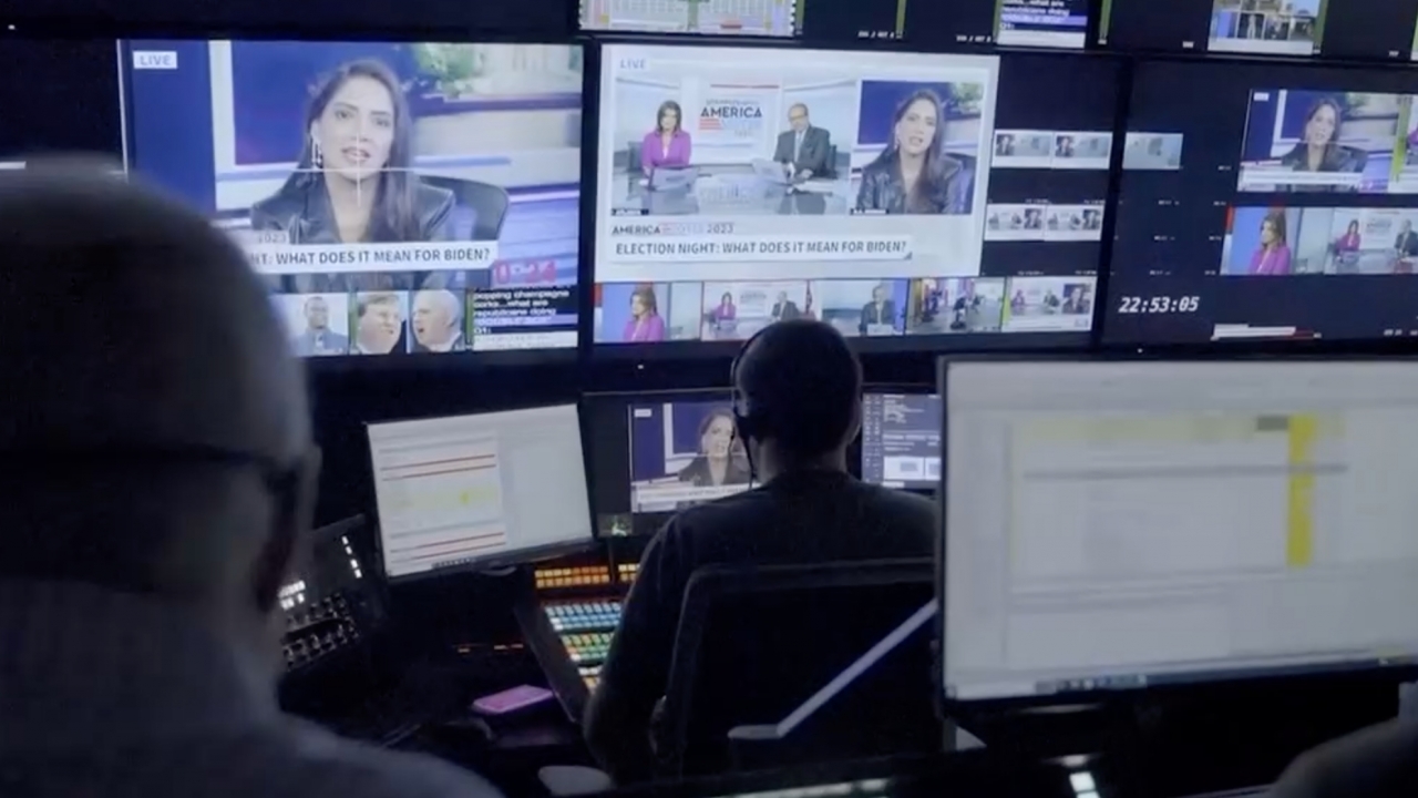 A view from inside the Scripps News control room.
