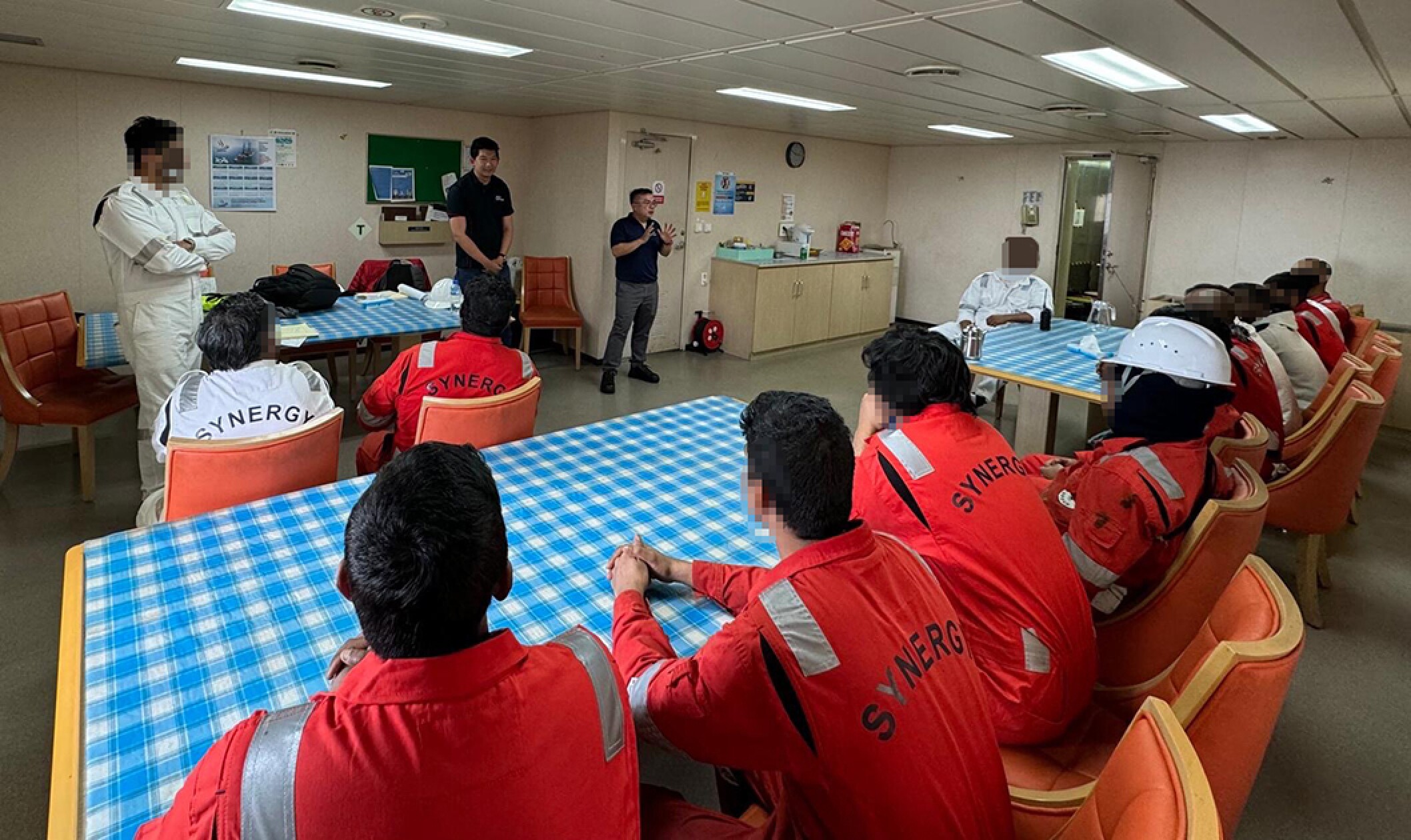 Crew members of the Dali cargo ship.