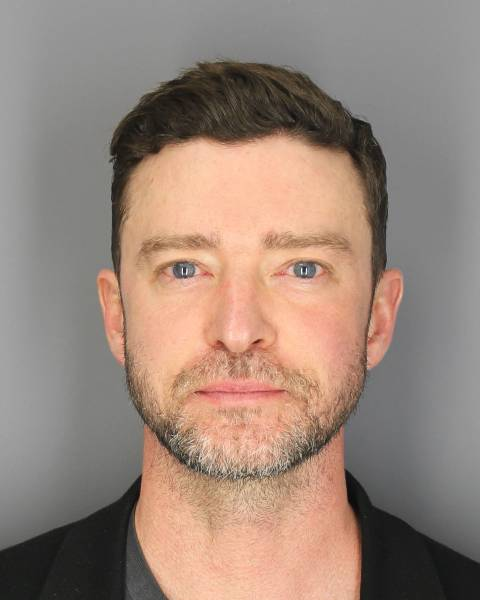 Justin Timberlake's mug shot after a DWI arrest in Sag Harbor, New York. 