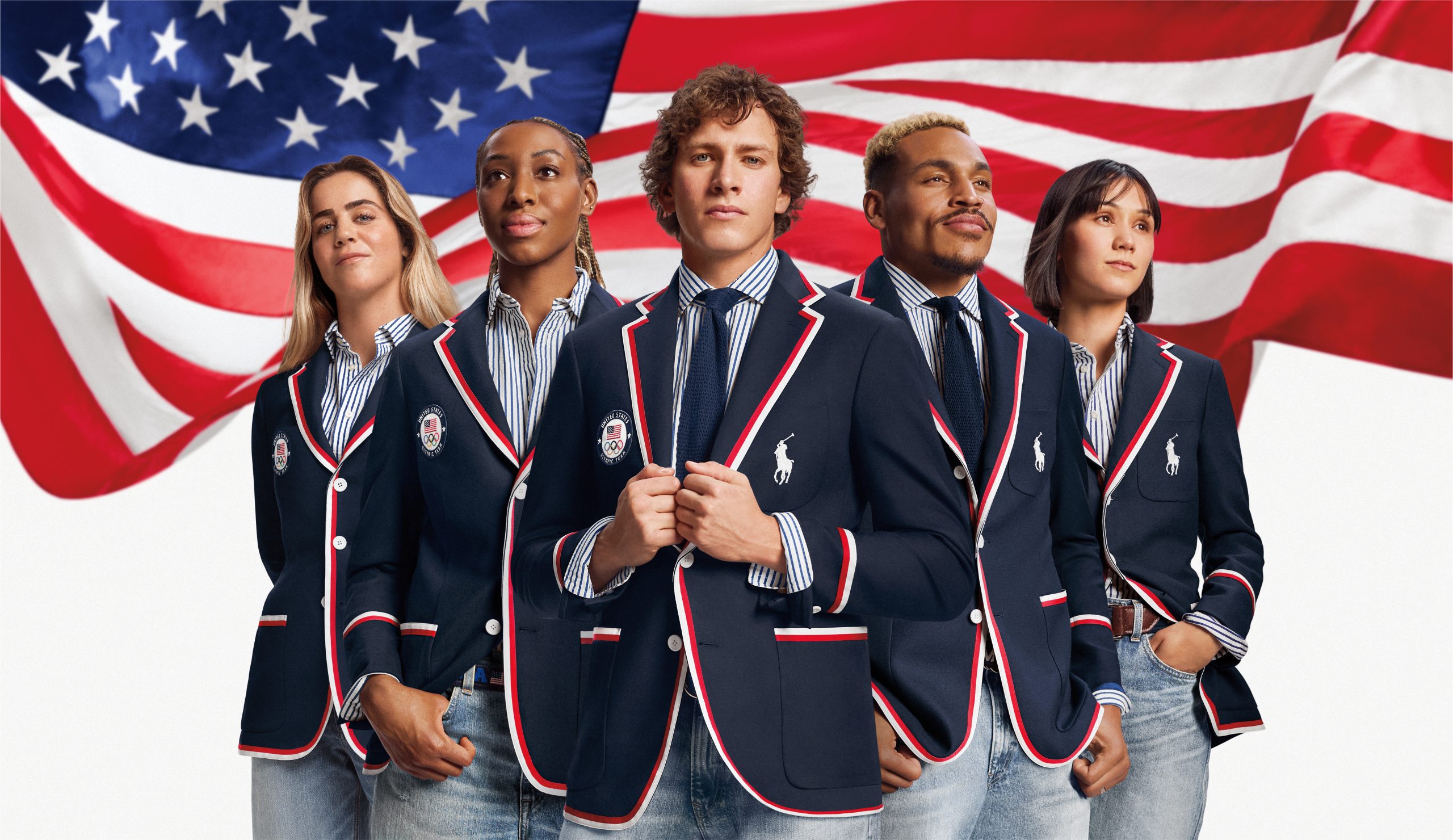 Ralph Lauren's 2024 Olympic Opening Ceremony uniforms are shown.