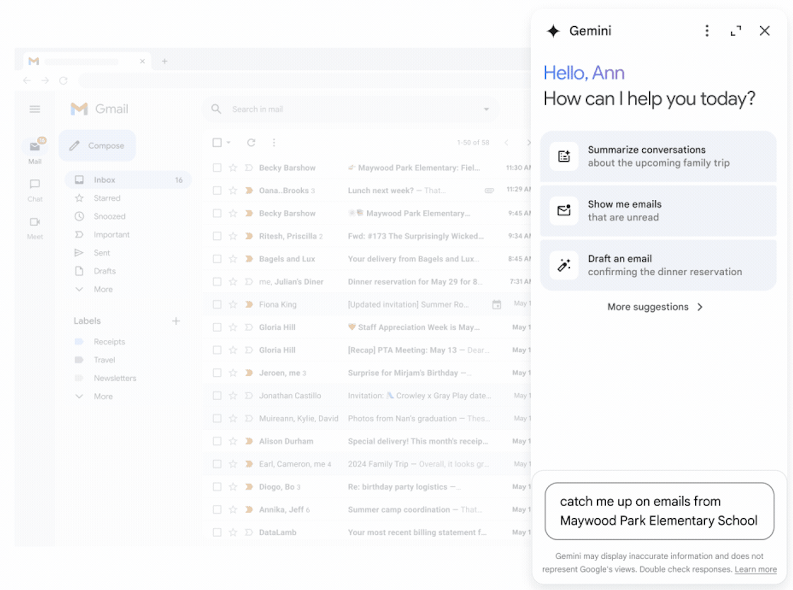 Google Gemini in Gmail 